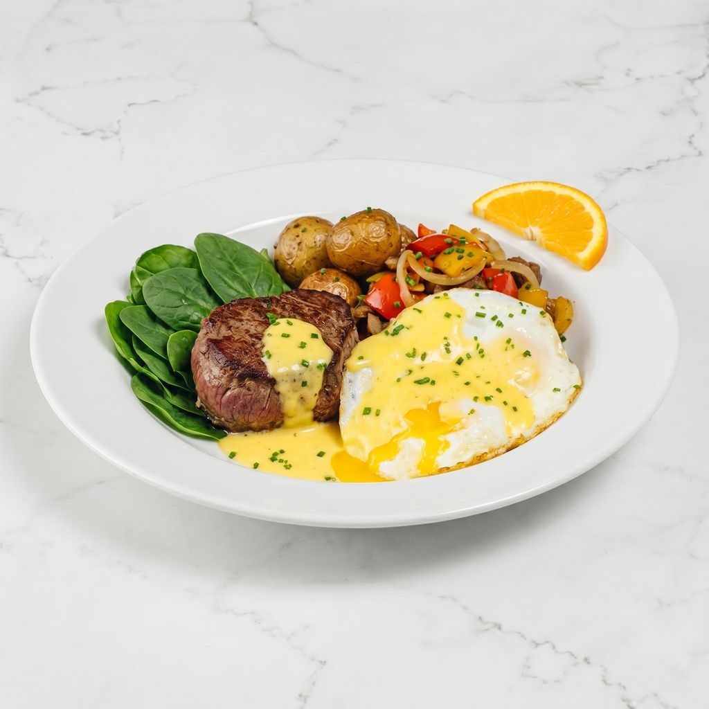 STEAK & EGGS.