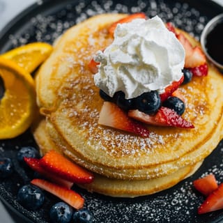 BUTTERMILK PANCAKE w/ MAPLE SYRUP